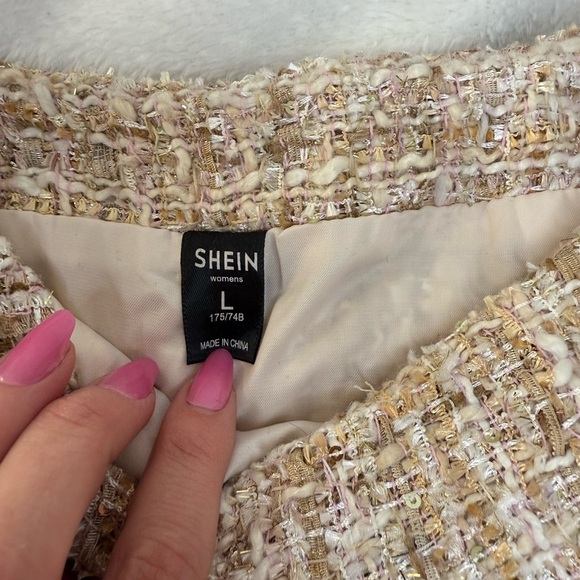 SHEIN Cream Tweed Skirt - Picture 2 of 11